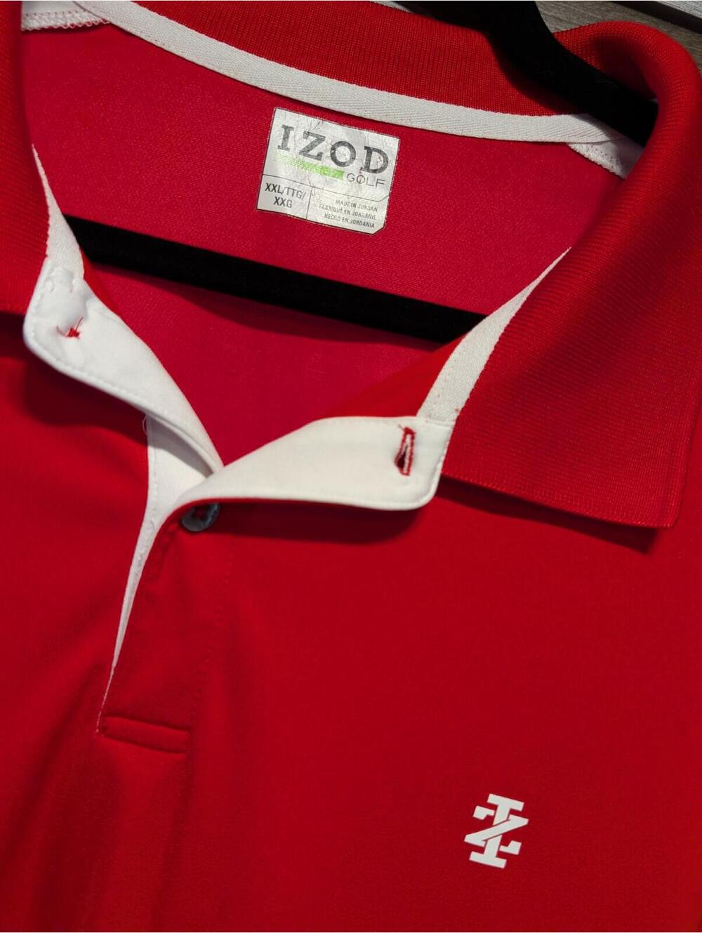 IZOD Golf Red and White Polo Shirt XXL - Picture 3 of 5